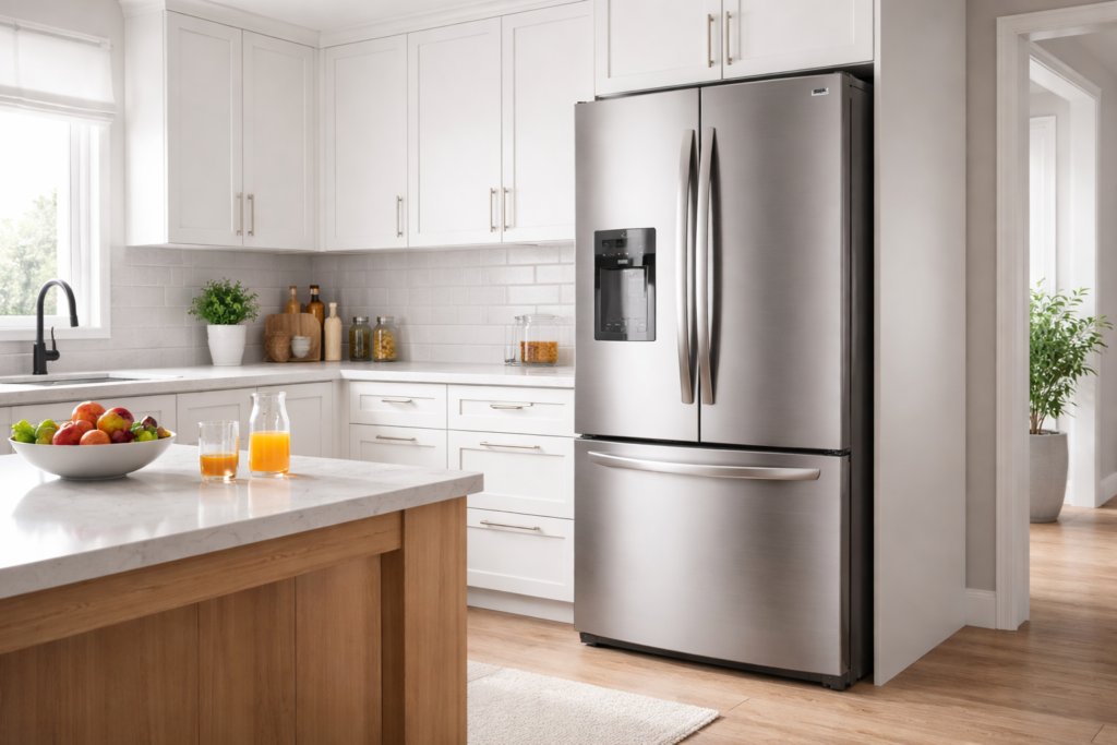 geladeira duplex em cozinha moderna
